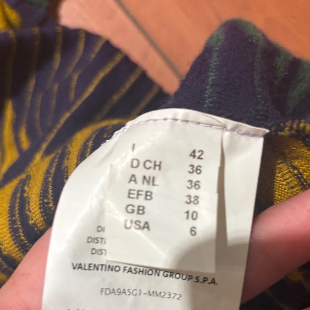 M by Missoni Navy and Yellow Zigzag Midi Dress - Picture 6 of 6